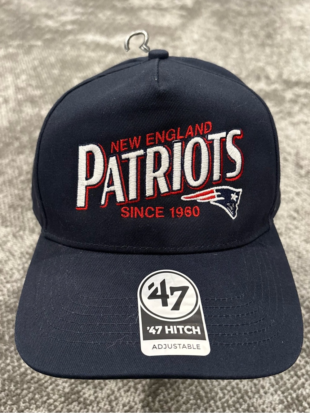 47 Brand Hitch NFL New England Patriots Navy Blue Adjustable Hat OSFA